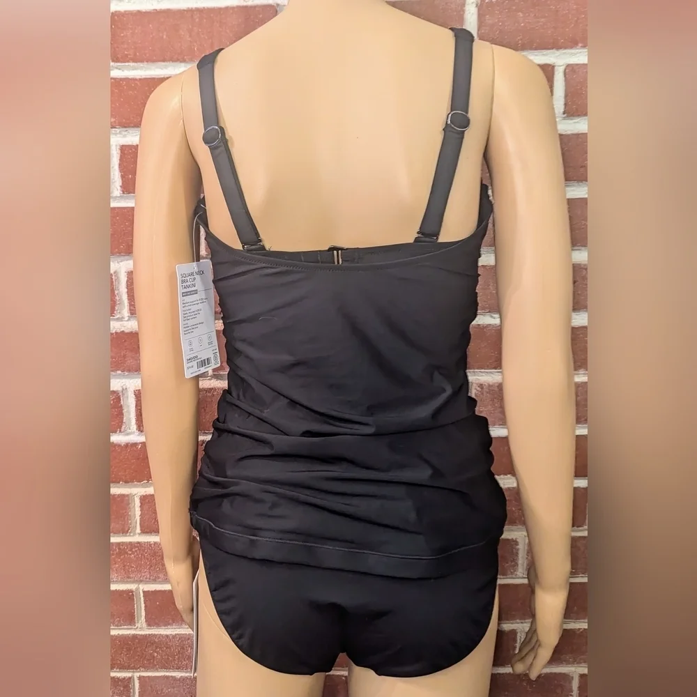 NWT Athleta Square Neck Bra Cup Tankini 34D/DD with Full Bikini Bottom Size M - Picture 5 of 15